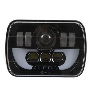 √90W Rectangular Motorcycle Headlight Auto LED Square Headlamp Multifunction - Picture 1 of 22