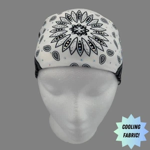 White Starburst Paisley Headband with Rhinestones - Made in the USA HW171R - Picture 1 of 1