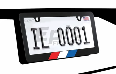 Red White & Blue License Plate Frame America USA Patriot Premium Metal Frame - Image 1 of 3
