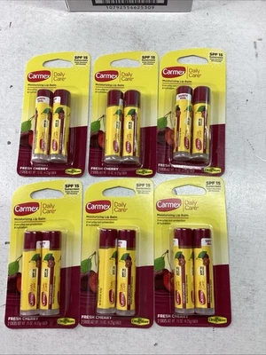 6x Carmex Daily Care Moisturizing Lip Balm Fresh Cherry 2/pk - Image 1 of 4