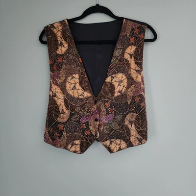Vintage Women's Embroidered Beaded Vest, S/M Retro Indie Hippie Festival 80s 90s - Image 1 of 4