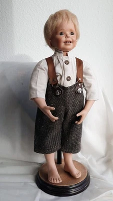 Künstlerpuppe, Tom Sawyer, ca.37cm, Porzellan mit Stoffkörper - Bild 1 von 4