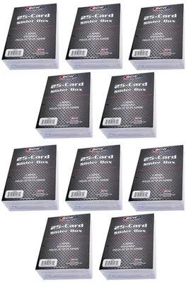 20 BCW 25 Card 2-Piece Storage Boxes New Case Sports Trading Gaming Slider Clear - Image 1 of 4