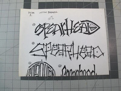 vtg 1990s hip hop  Original art Joe Buck concept logo Spearhead 6C - Image 1 of 4