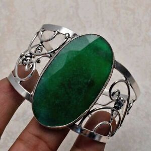 Emerald Gemstone Ethnic Handmade Adjustable Bangle Jewelry 45 Gms AB 92888