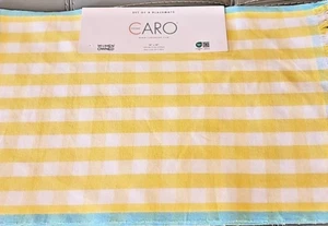 SPRING / SUMMER Yellow  White Check CARO Placemats  (4) 13 X 19 100% COTTON  NEW - Picture 1 of 5