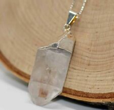 Natural Quartz Crystal Necklace Raw Crystal Jewelry with 925 Silver Chain