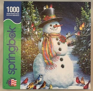 Springbok Snowman and Feathered Friends 1000 Piece Puzzle #02034 - Picture 1 of 1