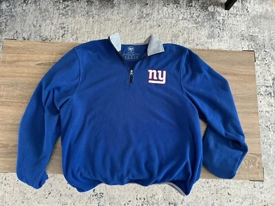 Pullover 47 Brand New York Giants NFL Para hombres Micro Polar 1/4 Cremallera Talla XL Azul NY Foto 1 de 4