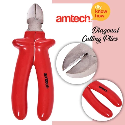 Amtech 20.3cm Seitenschneider Draht Schneider Kabel Blechschere Rutschfest Zange - Bild 1 von 4