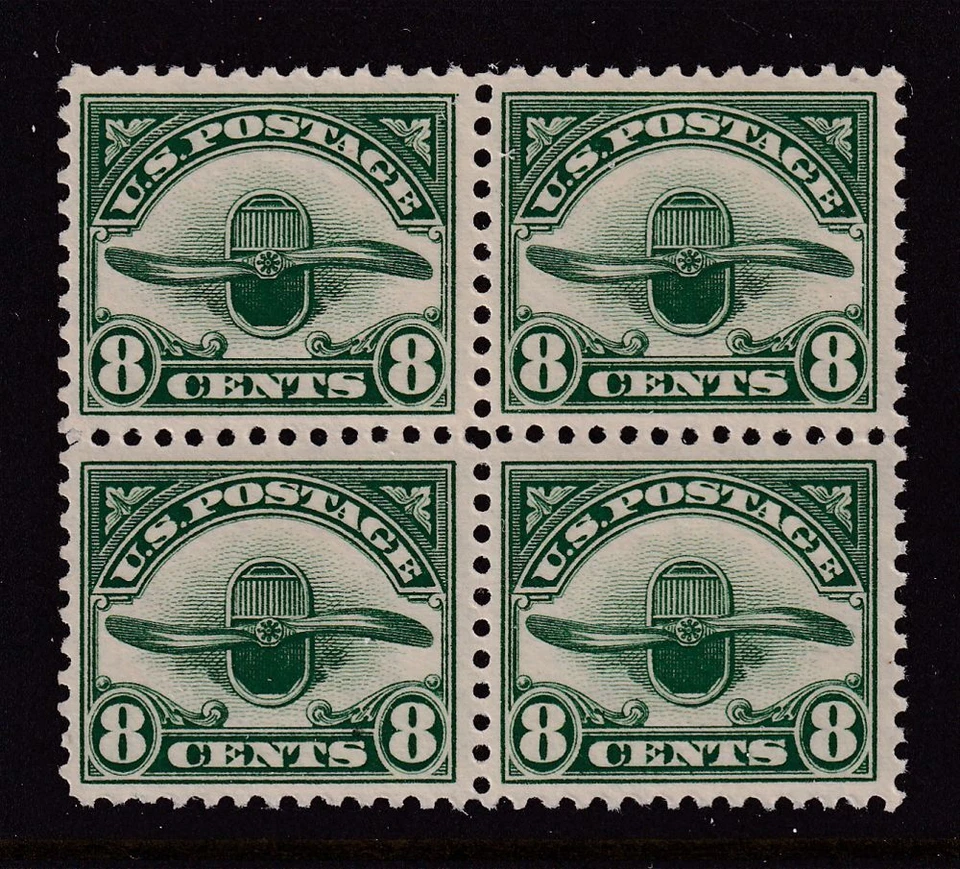 1923 Airmail 8c green Sc C4 MNH VF block of 4 nice full original gum (B3 - Image 1 of 1