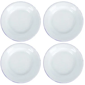 4 Pcs Vintage Plates and Bowls Sets Enamelware Dishes Tray Enamed - Picture 1 of 12