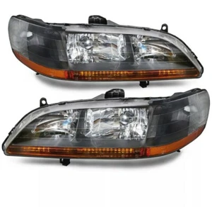 FOR 1998 - 2002 Honda Accord Complete Direct Replacement BLACK Headlight Set  - Picture 1 of 1