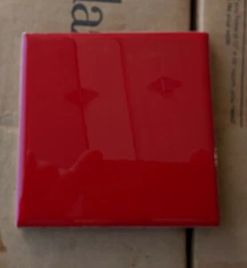 2 pieces 4 1/4" Ceramic Tile 0DM1 Vermillion Red DalTile AO Ruby Red 121 Vintage - Picture 1 of 6