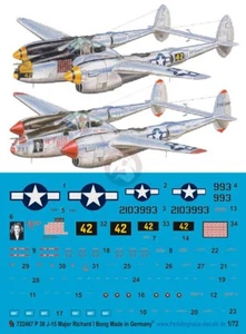 Peddinghaus 1/72 P-38J-15-LO marcas de rayos Richard Bong Pacific Segunda Guerra Mundial 2467 - Imagen 1 de 1