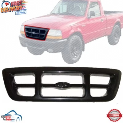 NEW FRONT GRILLE ASSEMBLY BLACK PLASTIC FOR 1998-2000 FORD RANGER 4WD FO1200343 Foto 1 de 4