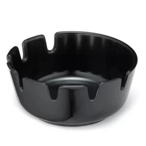 Cigarrillo Ashtray Tablecraft 263B-1 estilo vintage 7 ranuras negro redondo - Imagen 1 de 5