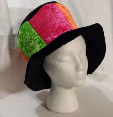 Mad Hatter Halloween Hat Rave Cap Fun Velveteen Padded Trippy Novelty Costume - Image 1 of 4