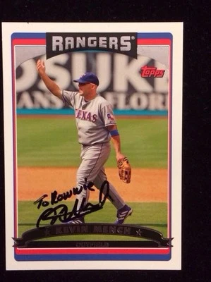 KEVIN MENCH 2006 TOPPS Autographed Signed Baseball Card JSA CERT RANGERS 198 - Image 1 of 2