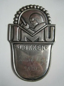 Letrero de coche Lokken de metal antiguo de Dinamarca 1930  - Imagen 1 de 3