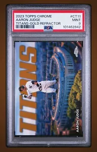 2023 Topps Chrome Aaron Judge /50 Titans Gold Refractor SP PSA 9 - Yankees - Bild 1 von 2