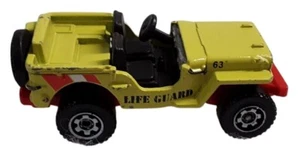 Matchbox Toy Car Jeep Life Guard Neon Yellow 2009 - Picture 1 of 6