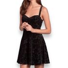 Abercrombie & Fitch Velour Corset Dress Size Medium Black Floral Wide Straps