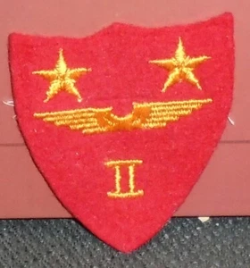 WORLD WAR 2 - USMC AIRCRAFT FUSELAGE 2nd WING  PATCH - ORIGINAL ON WOOL - Picture 1 of 2