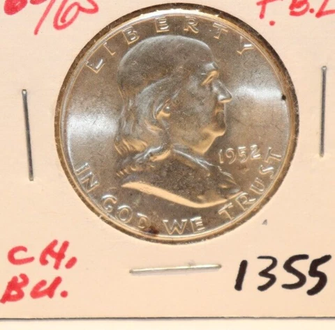 1952 US Franklin 50c Half Choice Unc Cover