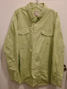 Roper Western Mens Long Sleeve Button Down Dress Shirt 100% Cotton Green Size XL - Picture 1 of 14