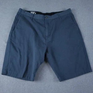 Volcom Shorts Mens 38 Chino Casual Surfer Skater Flat Front Blue - Picture 1 of 8