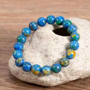 2025HOT Handmade Azurite Malachite 8MM Round Beads Bracelet Reiki Healing Gift - Picture 1 of 13