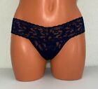 Hanky Panky Womens Signature Lace Low Rise Thong Navy One Size