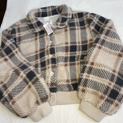 Reflex XL клетку короткие шерпа флис кнопка вверх короткая куртка новый женщин - Изображение 1 из 4
