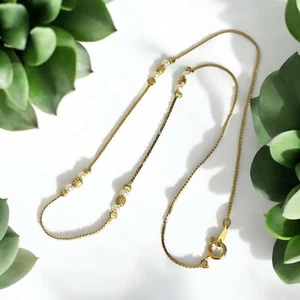 Collana girocollo vintage con perle finte tono oro 15" - Foto 1 di 7