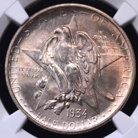 1934 TEXAS COMMEMORATIVE HALF DOLLAR NGC MS 66 EXCELLENT SILVER SHIMMER INFUSED Cover