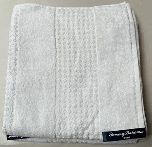 NUEVAS CON ETIQUETAS TOMMY BAHAMA HOME 2 TOALLAS DE BAÑO DE ALGODÓN BLANCO OMURA - Imagen 1 de 2