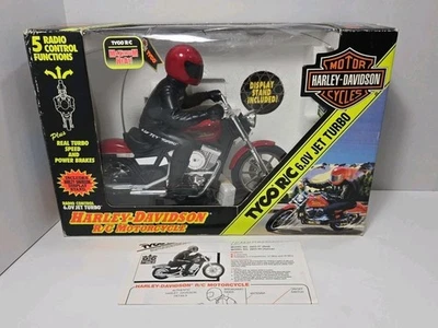1994-TYCO-R/C-HARLEY DAVIDSON-MOTORCYCLE-RED-TURBO-OPEN BOX - Image 1 of 4