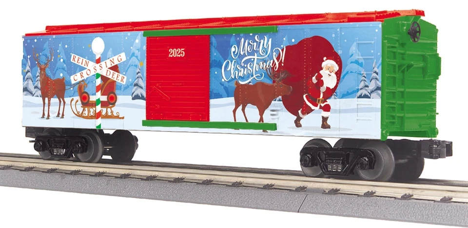 MTH RAILKING 30-71233 2025 CHRISTMAS BOX CAR W/BLINKING LIGHTS   NIB O GAUGE - Image 1 of 1