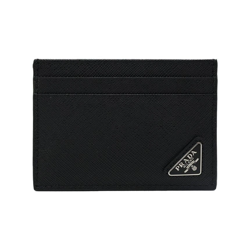 Prada Saffiano Triangular Logo Card Holder Black 2MC149 QHH F0002 149126933 - Image 1 of 1