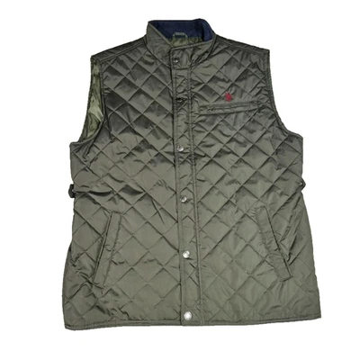 Polo ASSN Mens Quilted Vest Green Corduroy Collar XL - Image 1 of 4