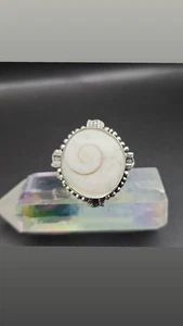 Shiva Augenmuschel Ring in Sterlingsilber Schmuck Größe 9. - Bild 1 von 3