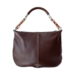 PRADA Brown Leather Shoulder Bag - Picture 1 of 19