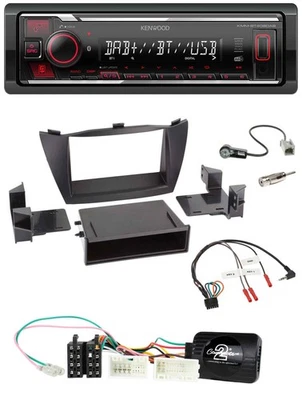 Kenwood Lenkrad Bluetooth USB DAB Autoradio für Hyundai ix35 2010-2013 schwarz - Bild 1 von 4