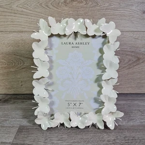 Laura Ashley Home Metal Enamel Butterfly Photo Picture Frame 5" X 7" Unused #7 - Picture 1 of 7