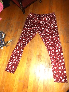 Serra Damen Leggings weinrot Weihnachtsmotiv Bären, Bäume & Schneeflocken Gr. XL - Bild 1 von 1