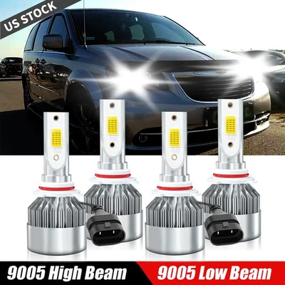 Faro LED de haz alto bajo 9005+9005 para Chrysler Town & Country 1998-2000 Foto 1 de 4