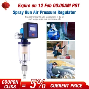 Digital Paint Spray Gun Air Pressure Regulator Gauge Filter Water Trap Vexjecwea - Picture 1 of 12