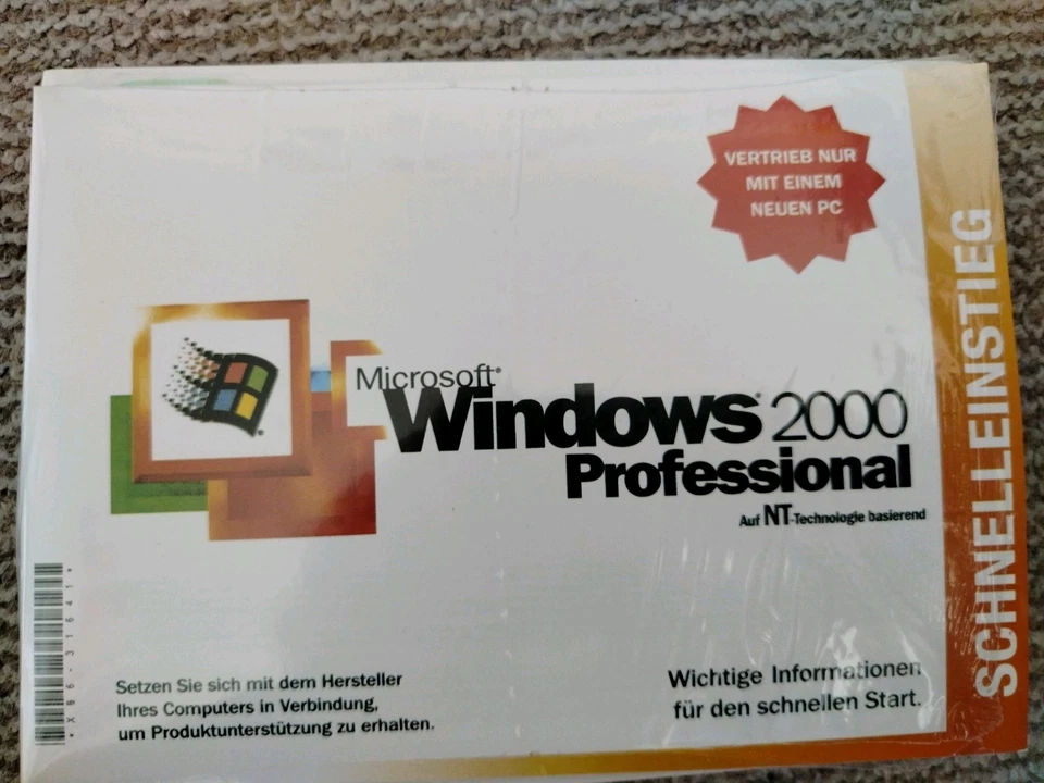 Microsoft Windows 2000 Professional SP1, CD, Handbuch, Deutsch - Bild 1 von 1