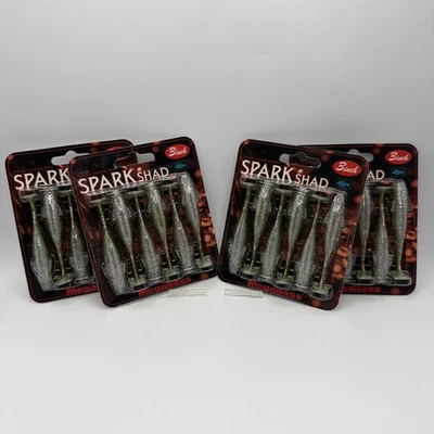 (Lote de 4) Megabass Spark Shad 3 pulgadas cola de paleta swimbait bajo EE. UU. bajo bebé Foto 1 de 4